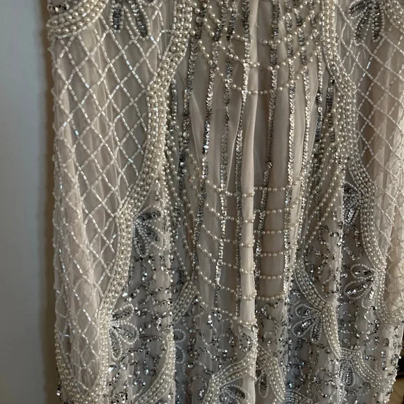 Classy Silver Beaded Dress - Picture 4 of 5